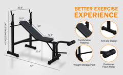 Olympic Weight Bench Set with Squat Rack
