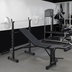 Olympic Weight Bench Set with Squat Rack