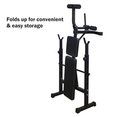 Olympic Weight Bench Set with Squat Rack
