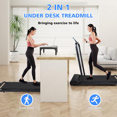 2-in-1 Folding Walking Pad Treadmill for Home