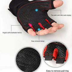 Unisex Fingerless Sports Gloves With Wrist Support