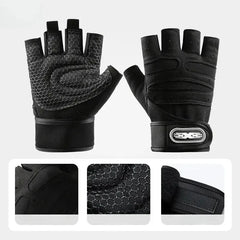Unisex Fingerless Sports Gloves With Wrist Support