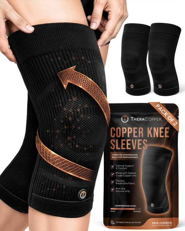 Copper Compression Knee Sleeves 2-Pack